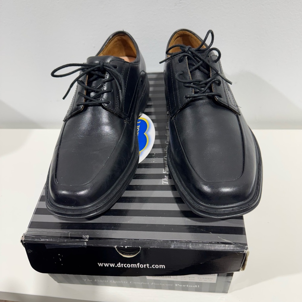 Dr. Comfort Black Leather Derby Shoes